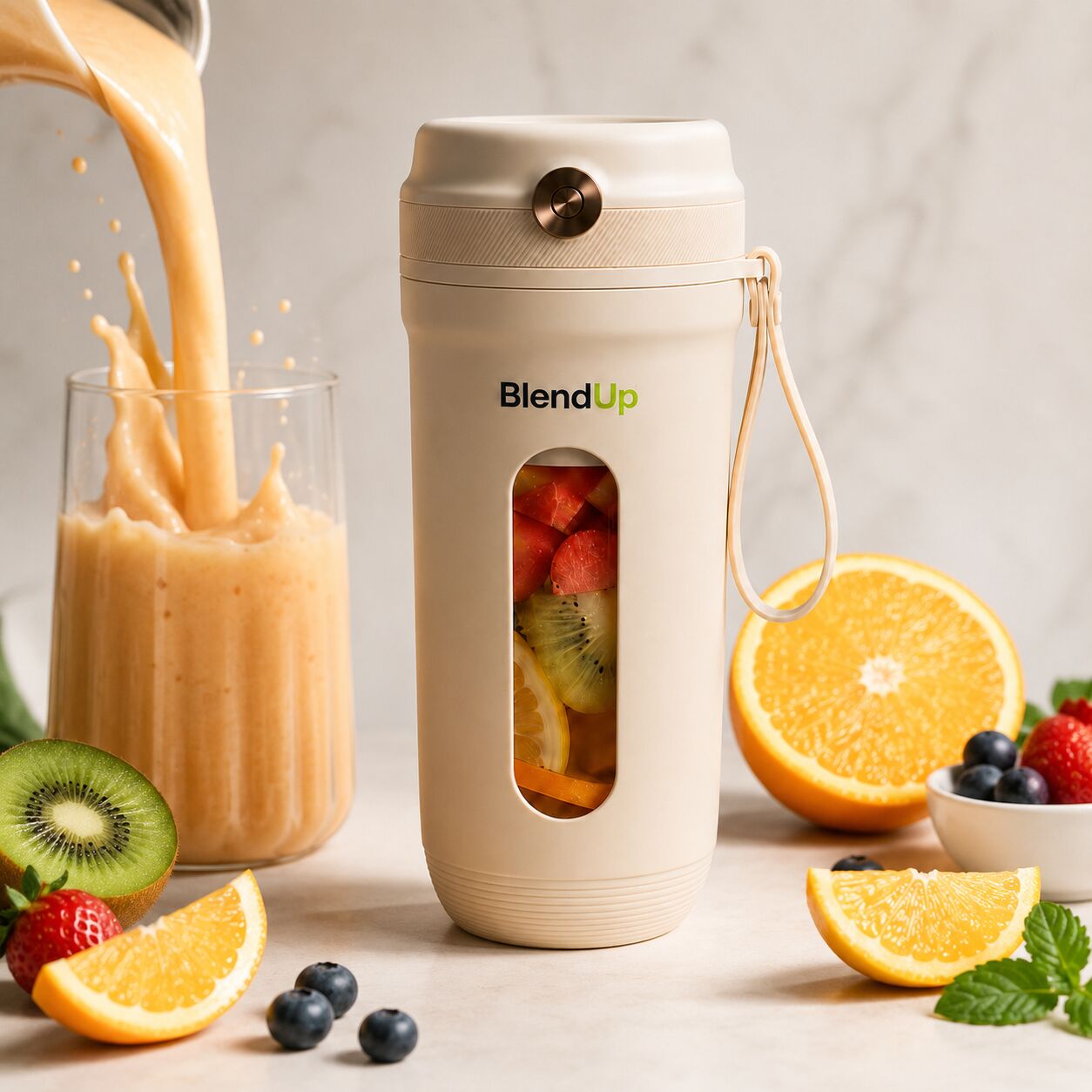 BlendUp smoothie kiöntés közben